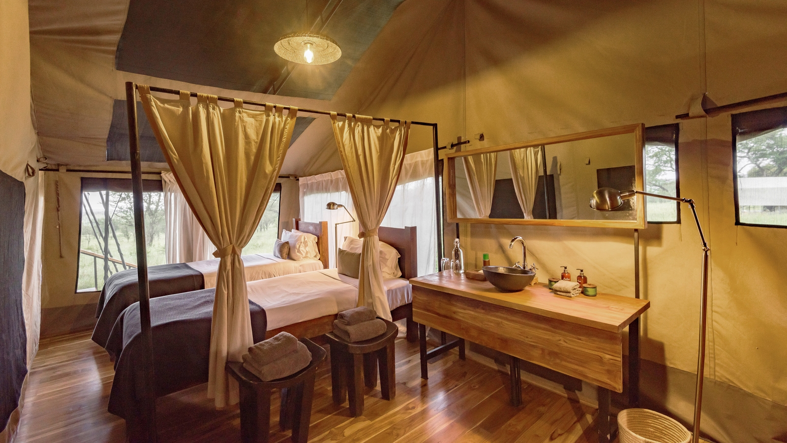 Dunia camp Tanzania family tent twin