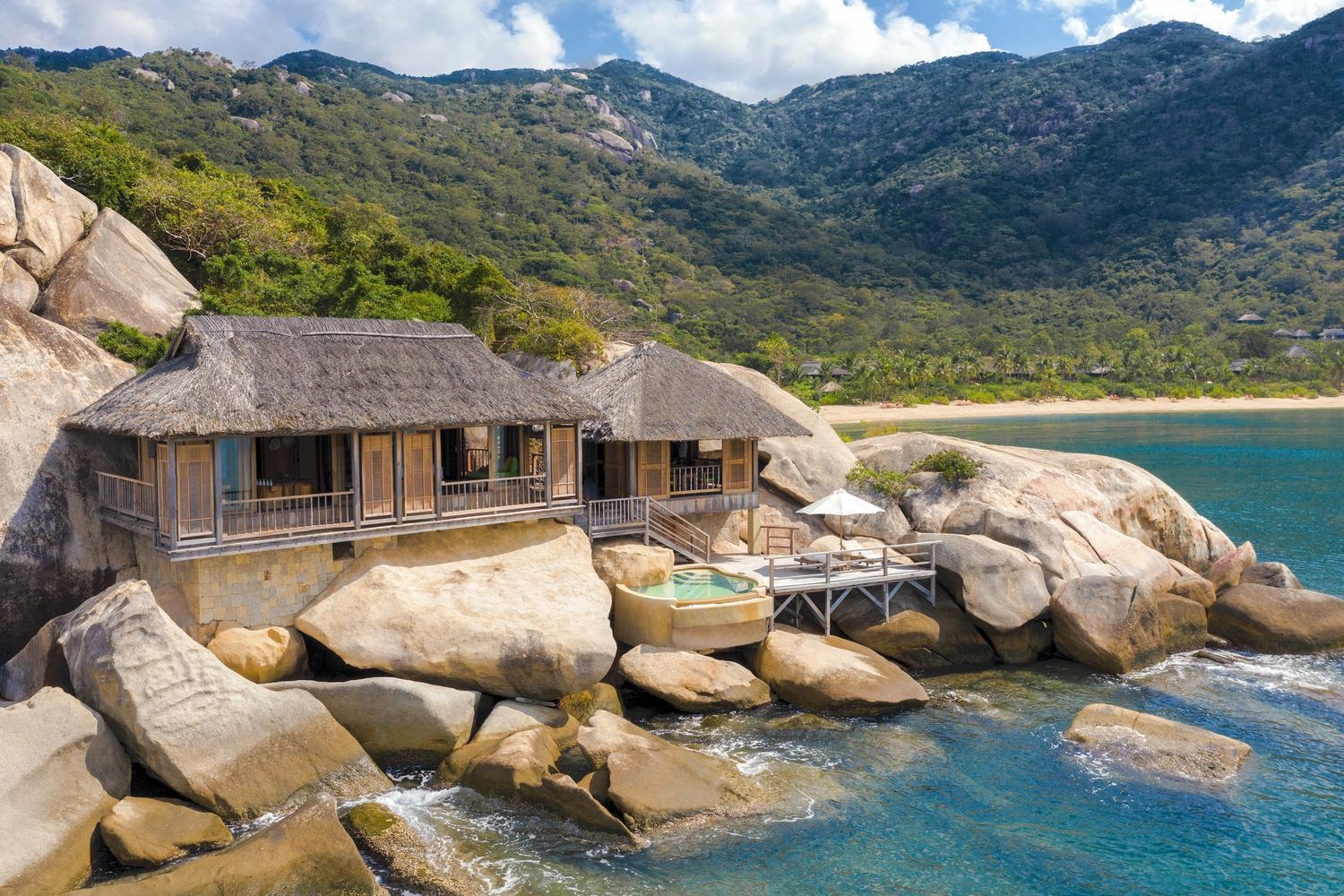 Rock pool villa next to the water at Six Senses Ninh Van Bay