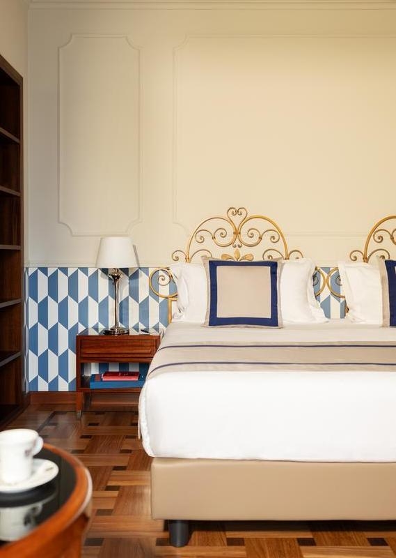 Junior suite bedroom at Grand Hotel Miramare