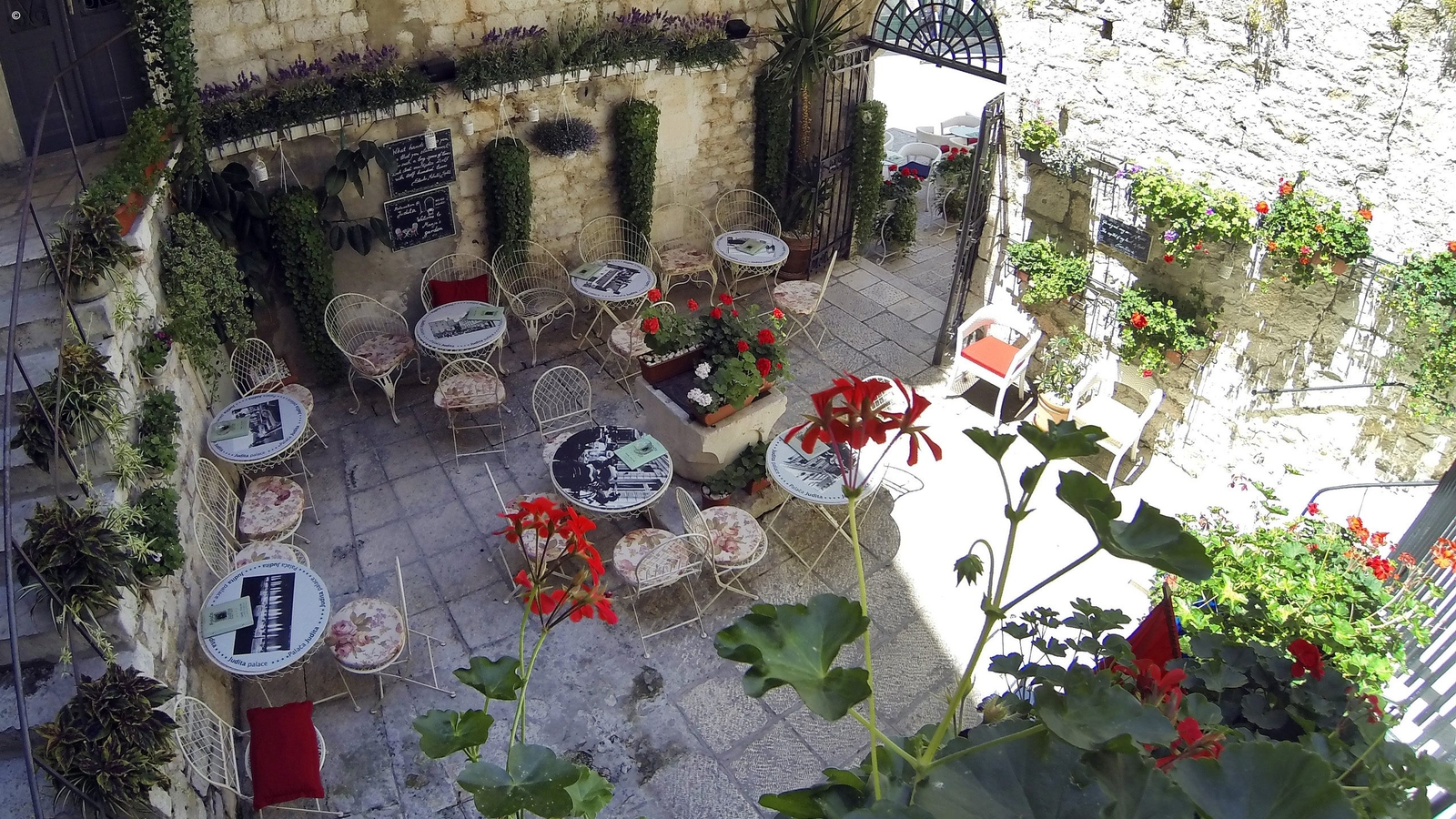 Aerial view of the courtyard, Judita Palace, Split, Croatia