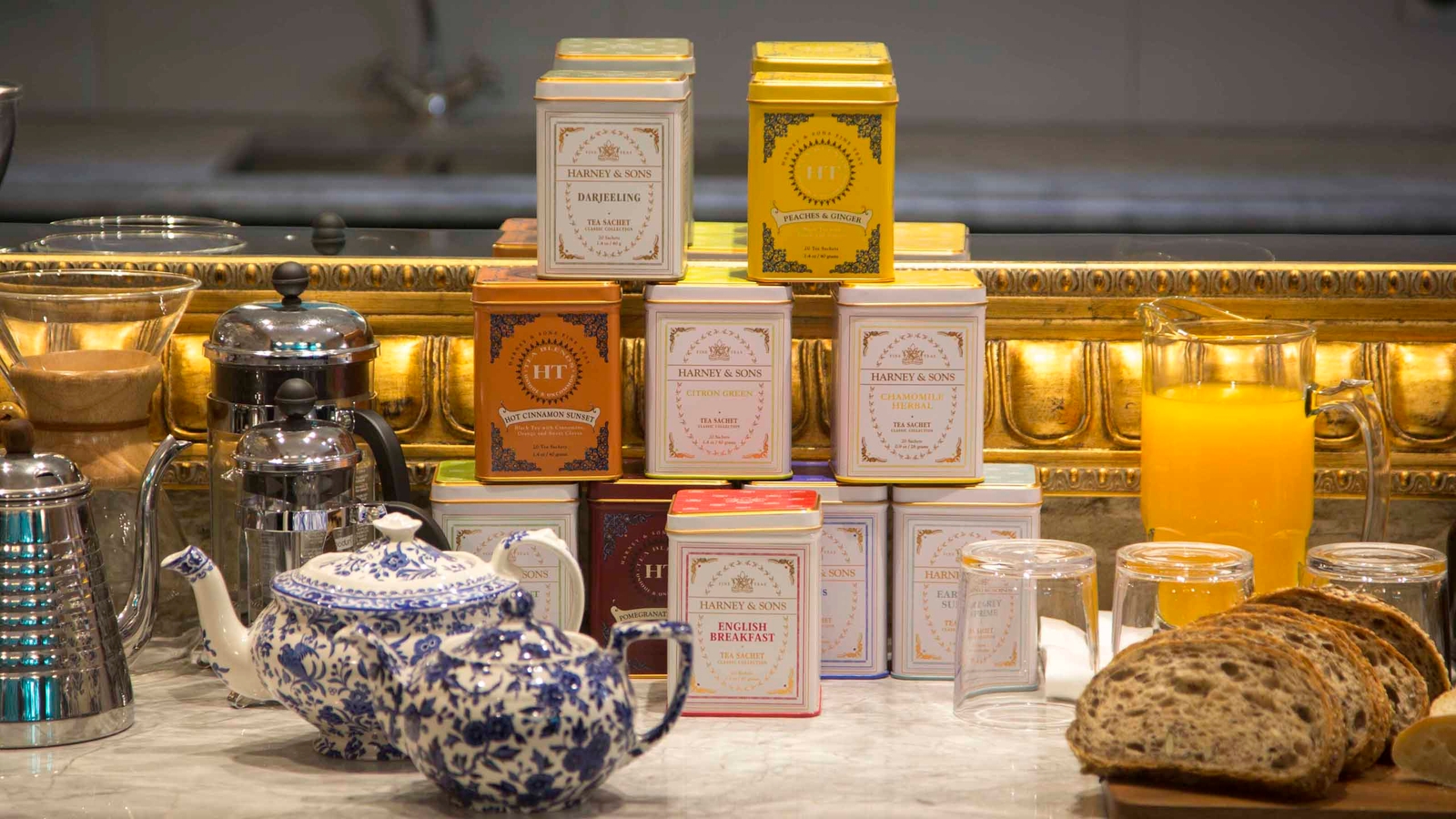 Breakfast laid out at Hulbert House, Queenstown, New Zealand