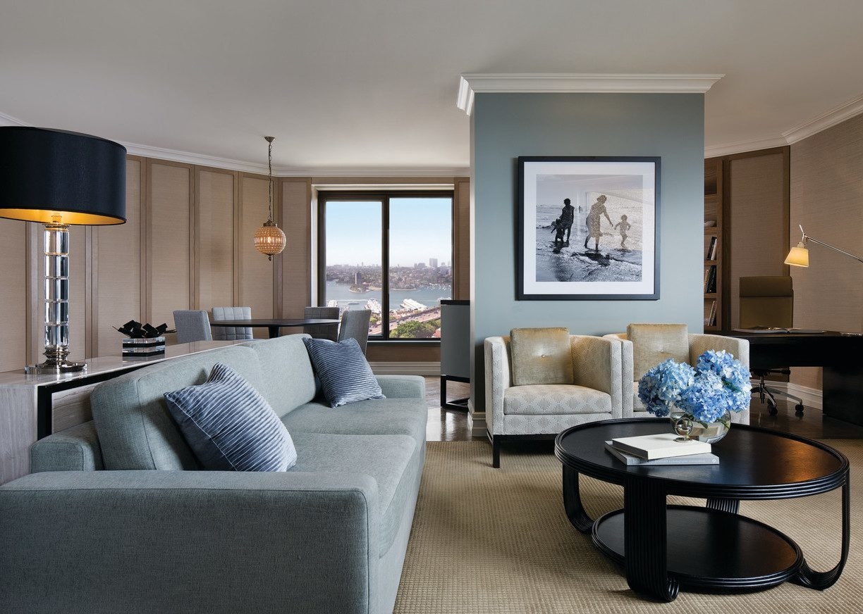The living area of a suite in the Four Seasons Sydney