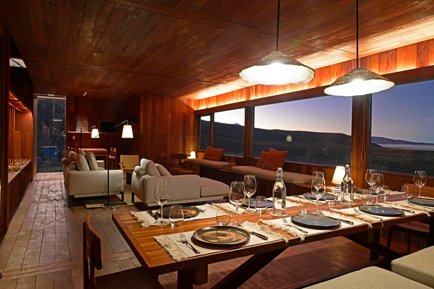 A dining room in Chituca Lodge in Bolivia
