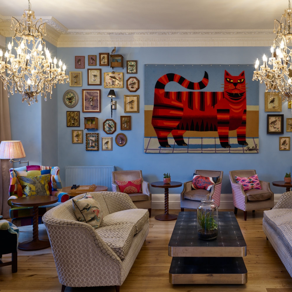 The lounge at The Bird hotel, Bath