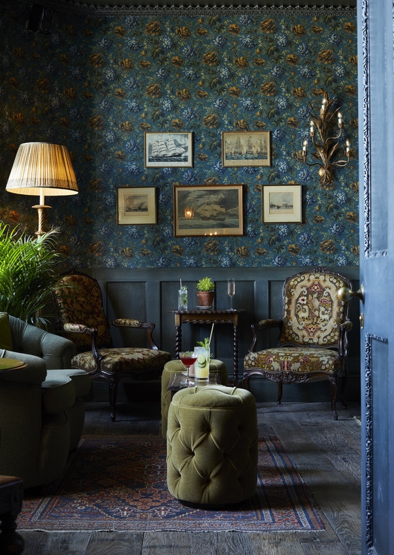 The bar at The Pig at Harlyn Bay