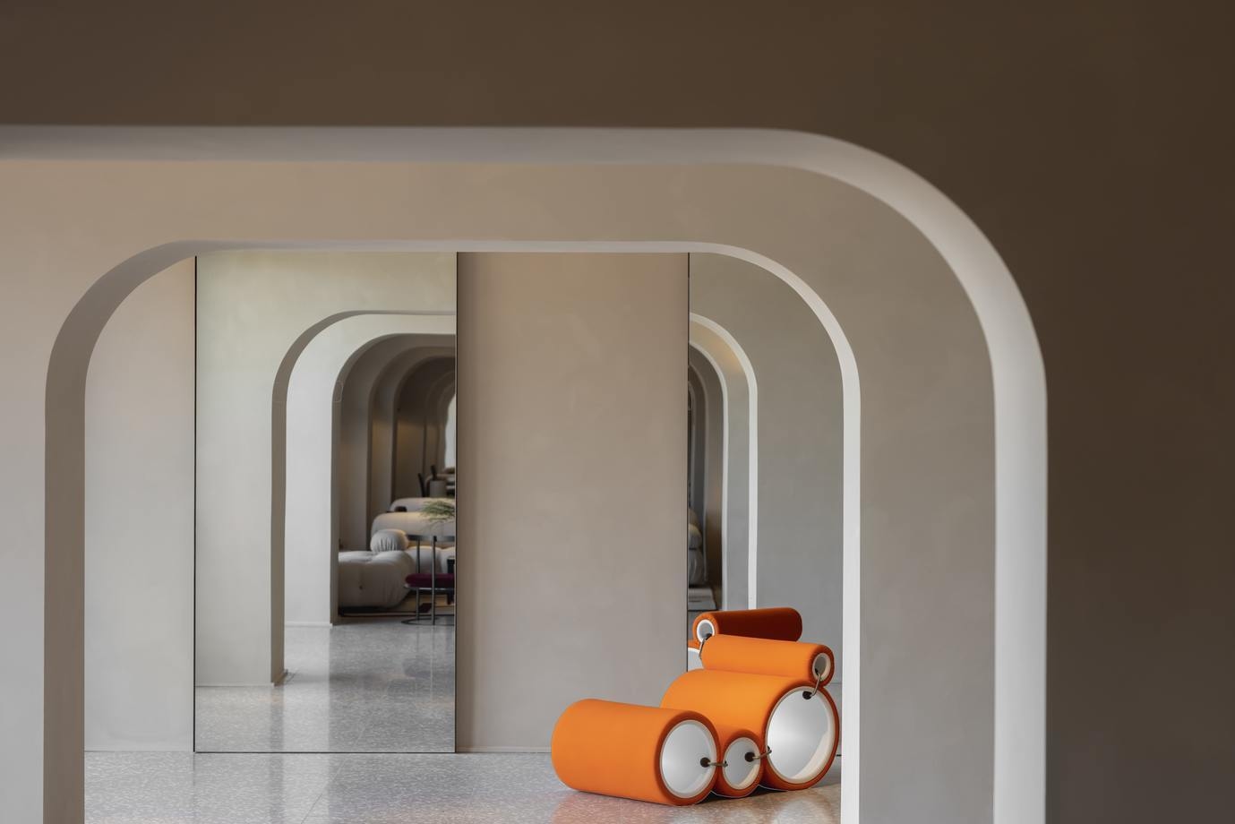 La Roqqa's interior design featuring a contemporary style with retro flair.