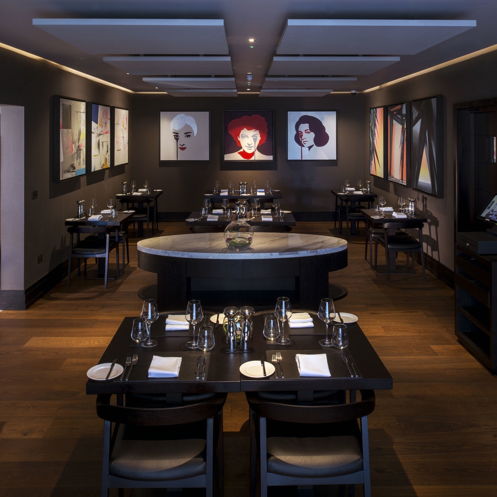 Dining tables at Blas restaurant at Twr y Felin hotel