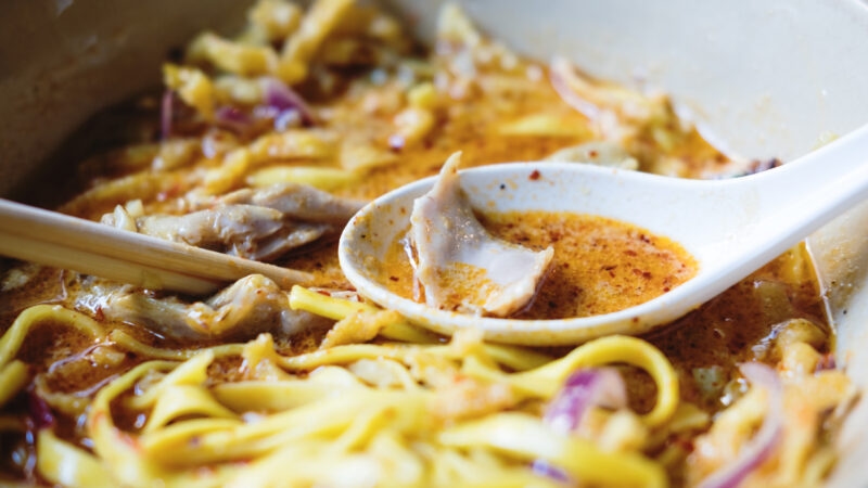 Traditional northern Thai food "Khao Soi" noodle
