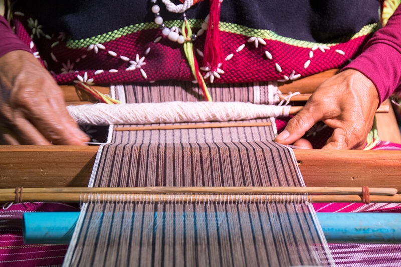 Luxury Thailand Tours - Close up Hand-made weaving of the Karen tribe