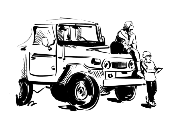 Jacada Travel Illustration of a family on safari