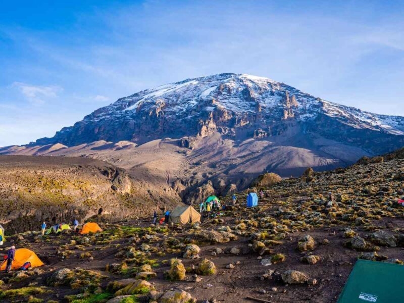 Camping on mount Kilimanjaro in tents
