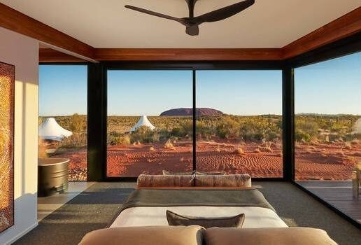 Saffire Freycinet’s sleek design located between forest and coast in Tasmania, the luxury suites of Longitude 131º overlooking Uluru and the turquoise waters of the Blue Lagoon at Lizard Island on the Great Barrier Reef.