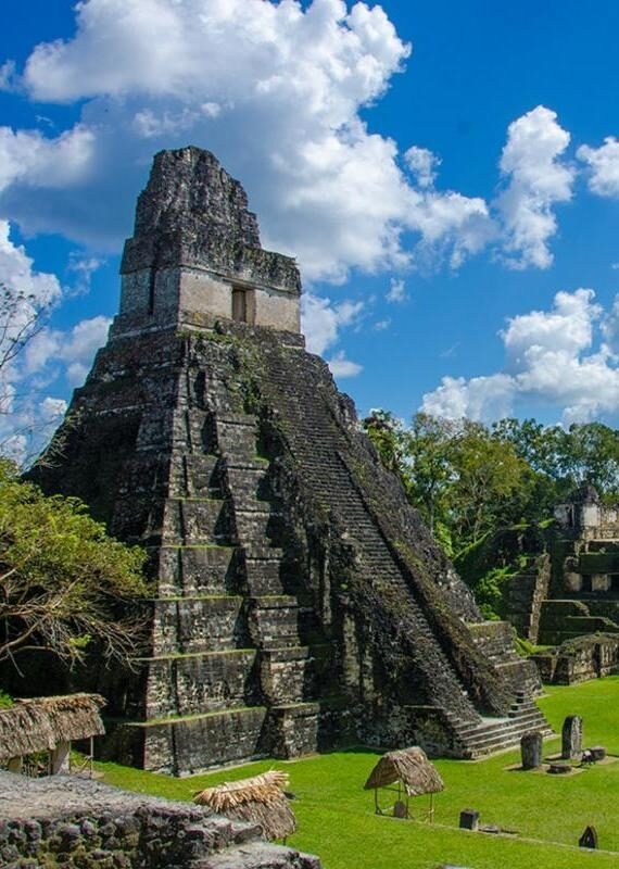 View of Tikal Ruins and pyramids