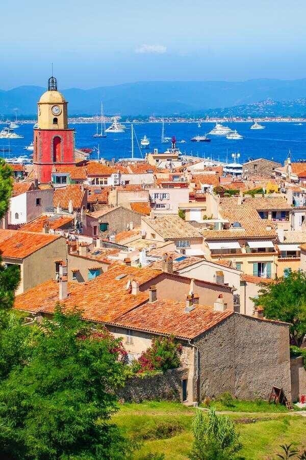 Aerial view of old town of St Tropez. Houses with red roofs and church along the coastline and harbor on the French Riviera. Cruise ship destination.
1014764382
saint, st, tropez, view, alps, scenic