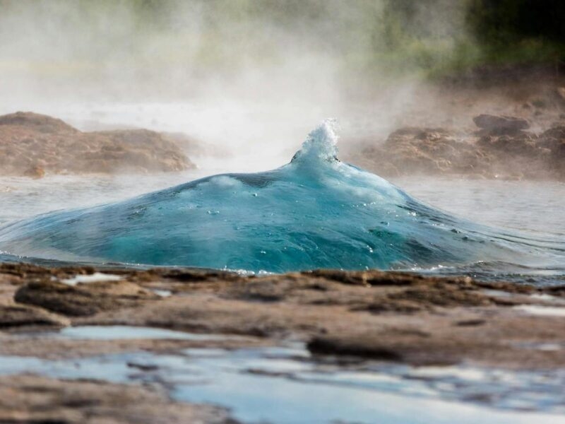 Iceland geyser up close warm pools