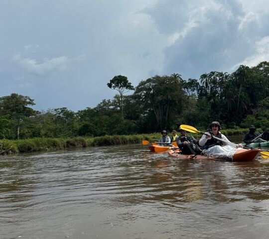Kayaking on the waterways near Lango Lodge in the Republic of Congo.