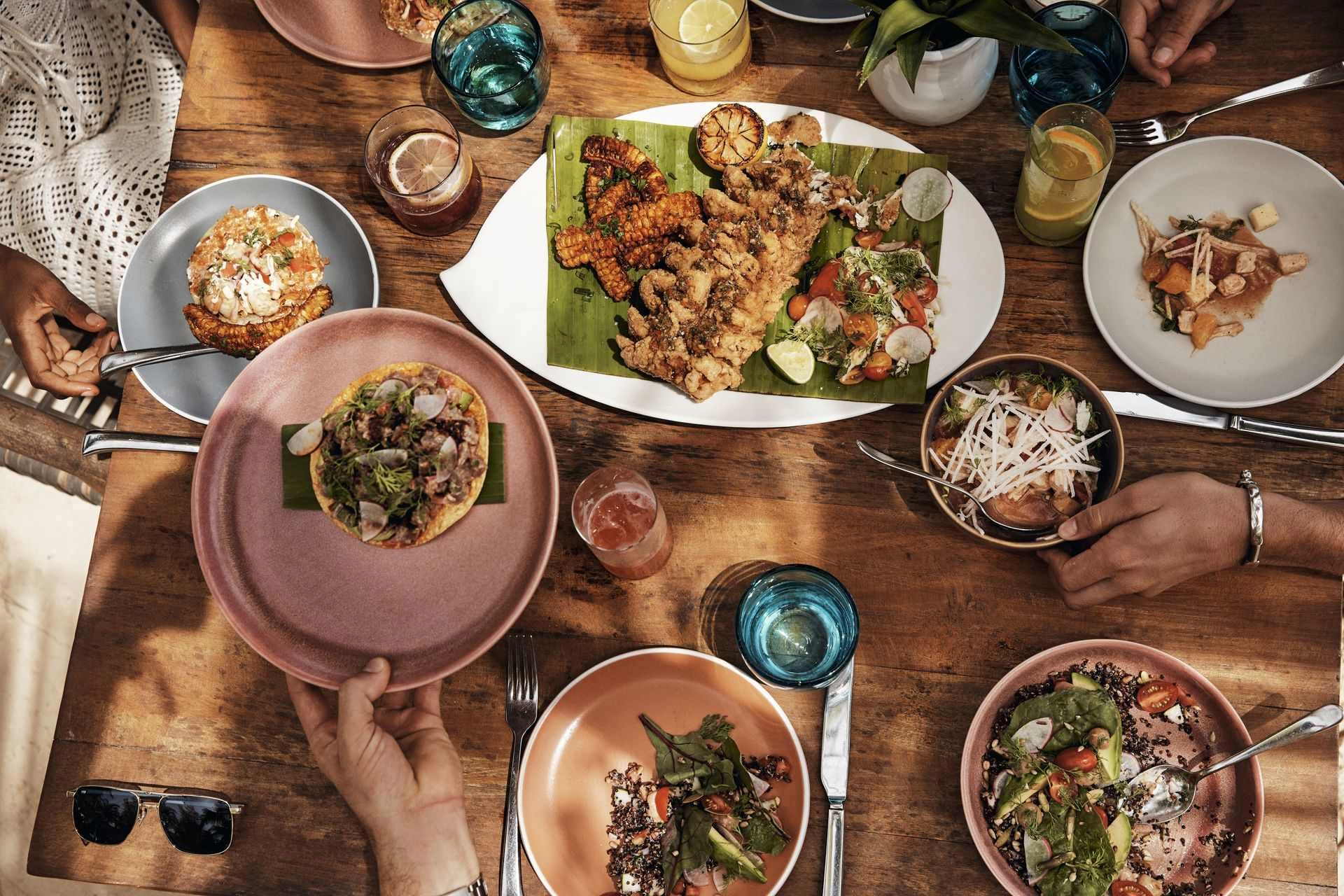 A couple of dishes showcasing Mexican cuisine at Rosewood Mayakoba.