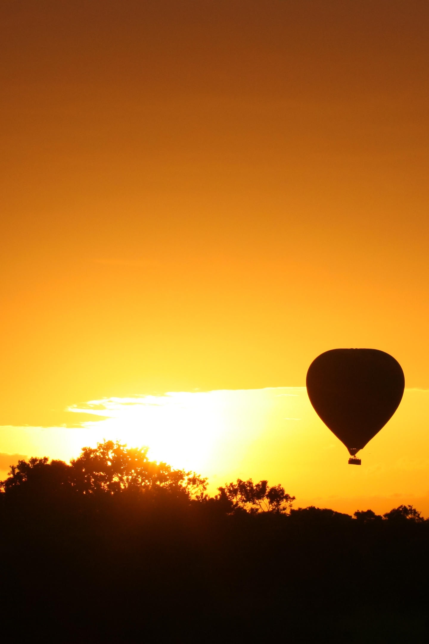 Lemala Kuria Hills Lodge hot air balloon at sunset