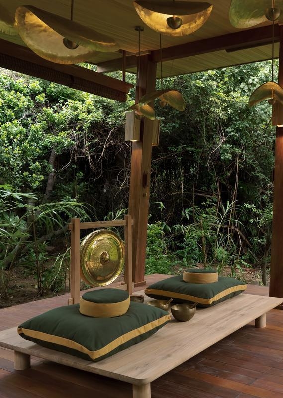 Meditation area with gong at Six Senses Con Dao