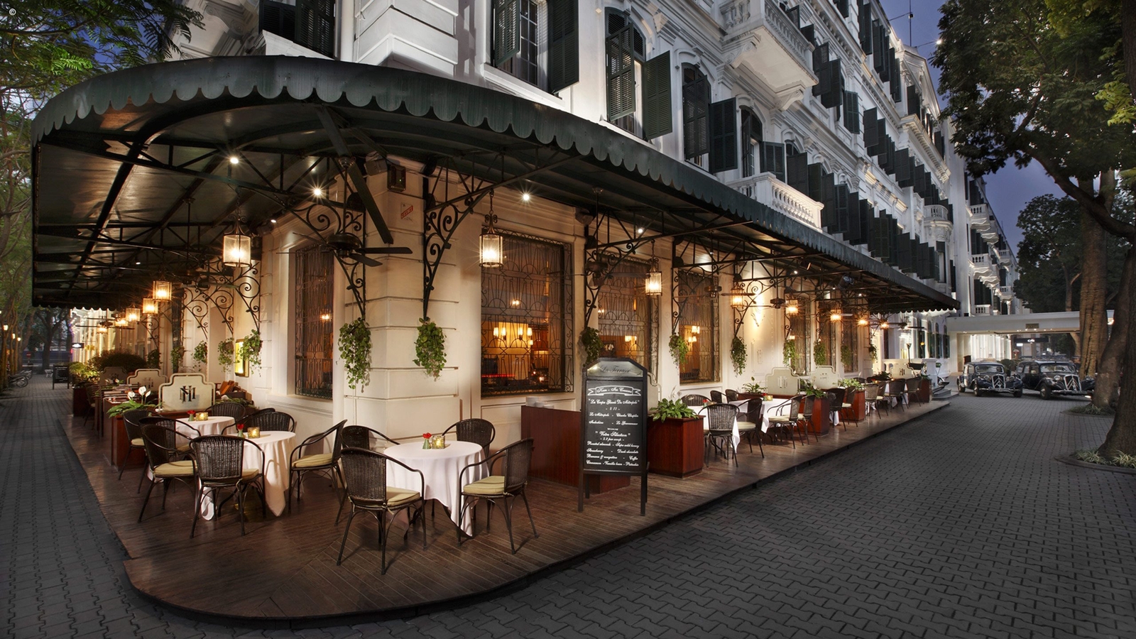 Terrace of the Sofitel Metropole Hanoi, Vietnam