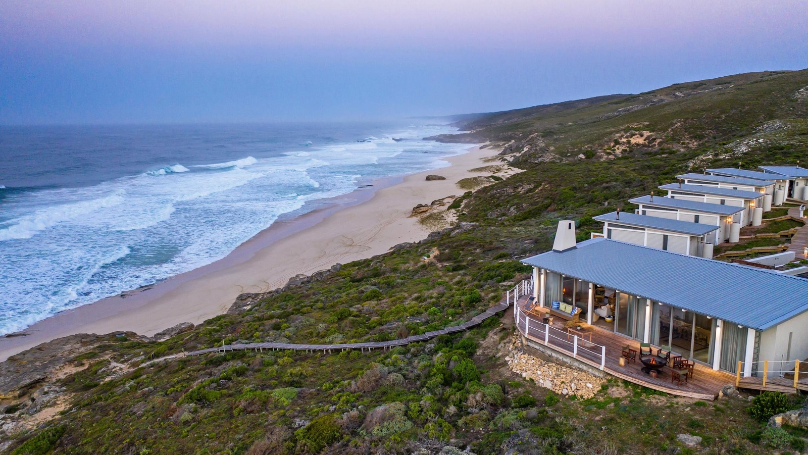 Aerial view of lekkerwater beach lodge, south africa