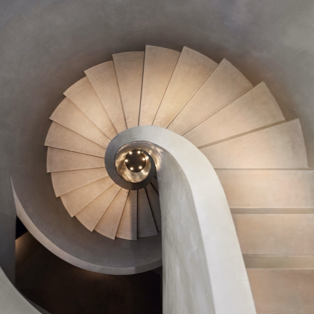 View of spiral staircase from above at Forestis Dolomites