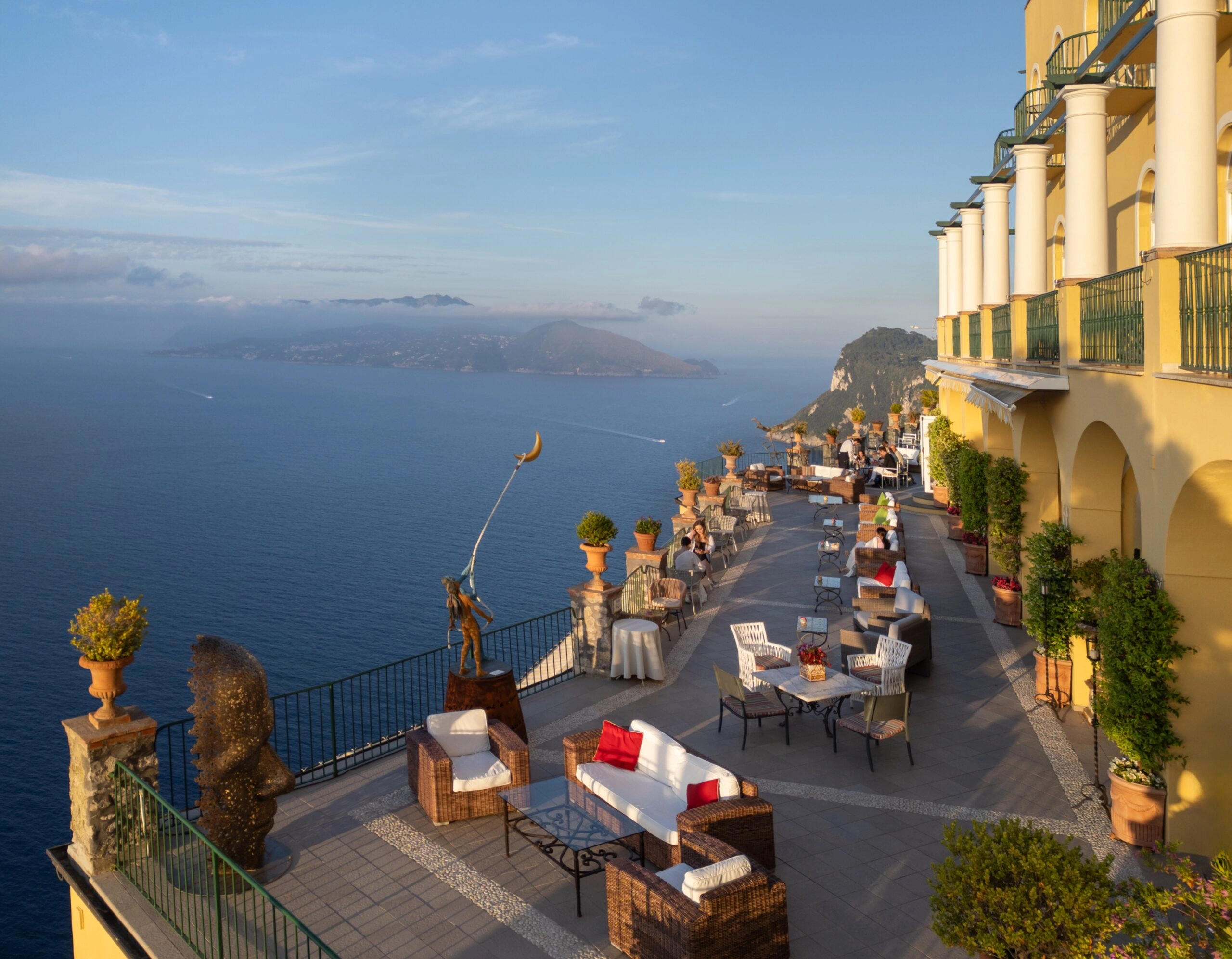 The panoramic dining terrace at Hotel Caesar Augustus.
