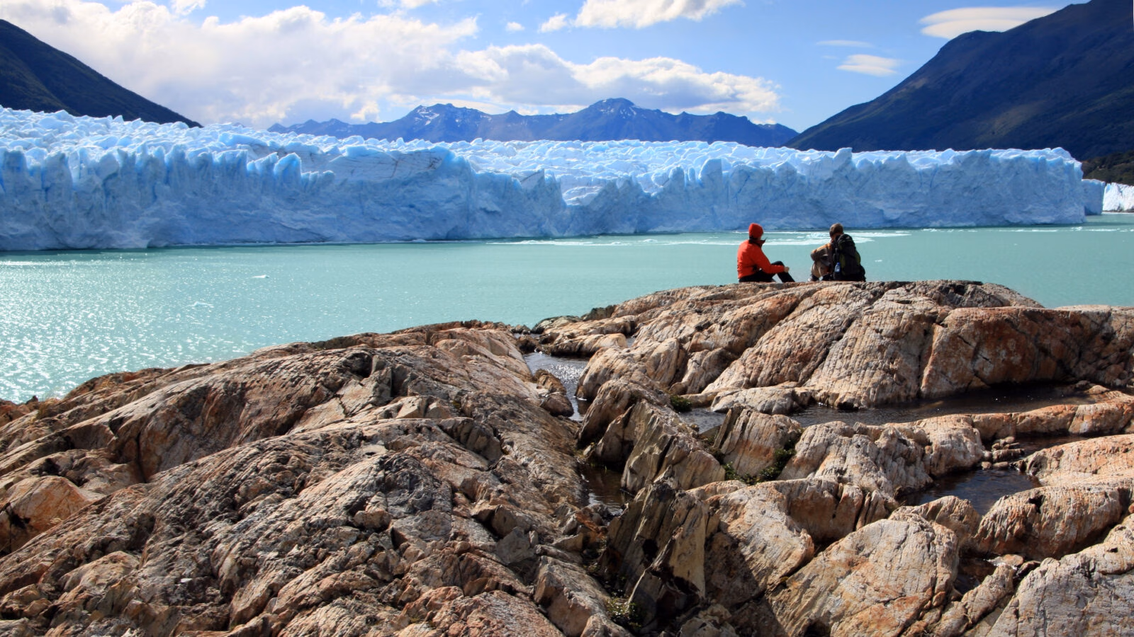 Hikers at glacier Patagonia