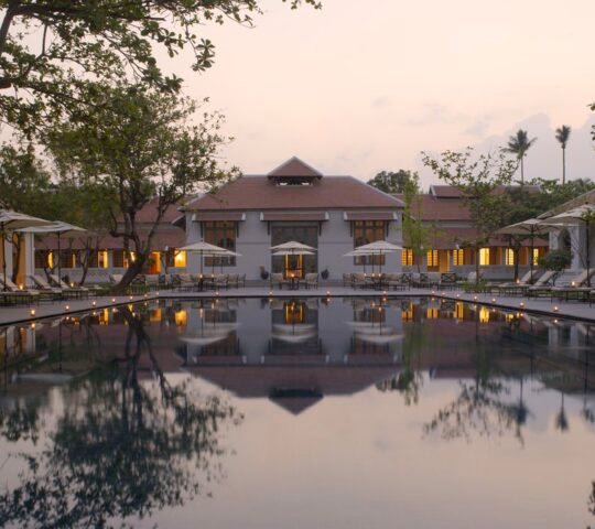 Pool and exterior of Amantaka, Luang Prabang, Laos
