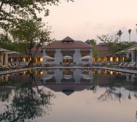 Pool and exterior of Amantaka, Luang Prabang, Laos