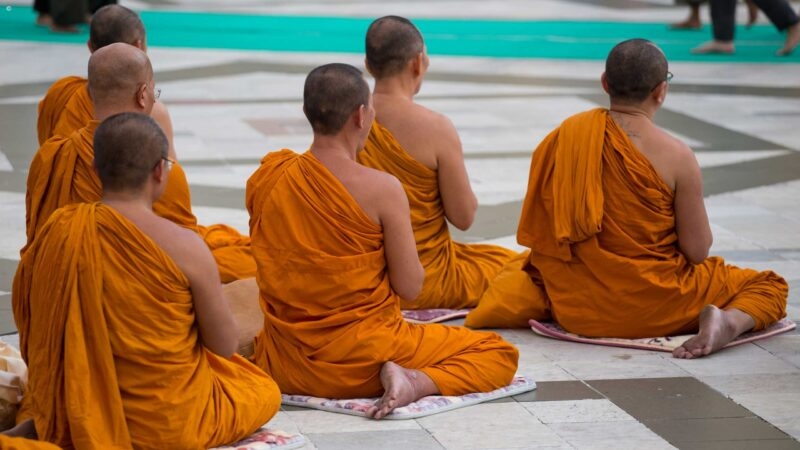 Monks, Yangon, Myanmar