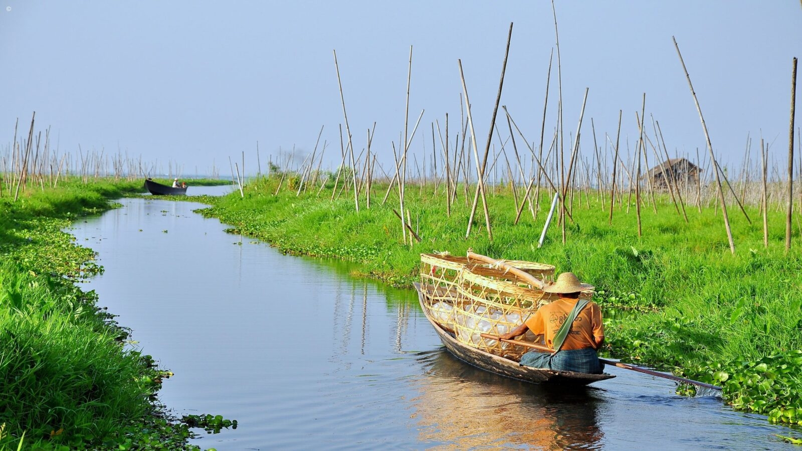 Boat on river, Myanmar