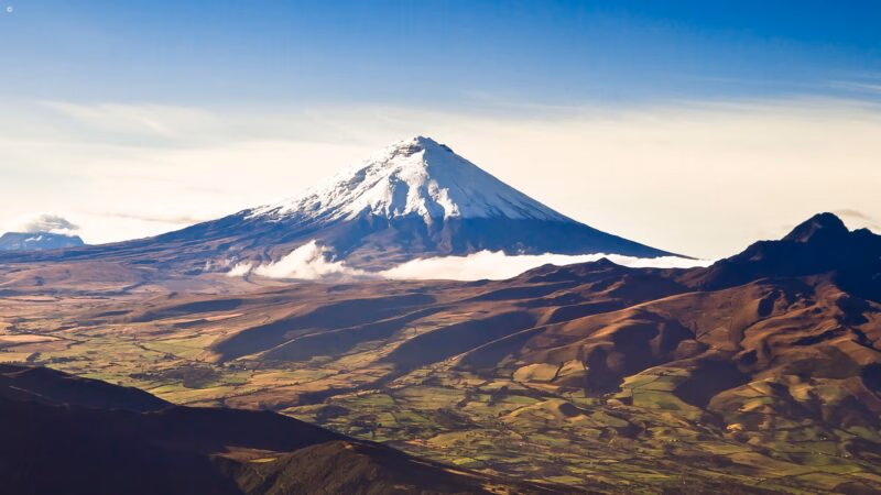 Distant view of Cotopaxi Volcano, Ecuador
