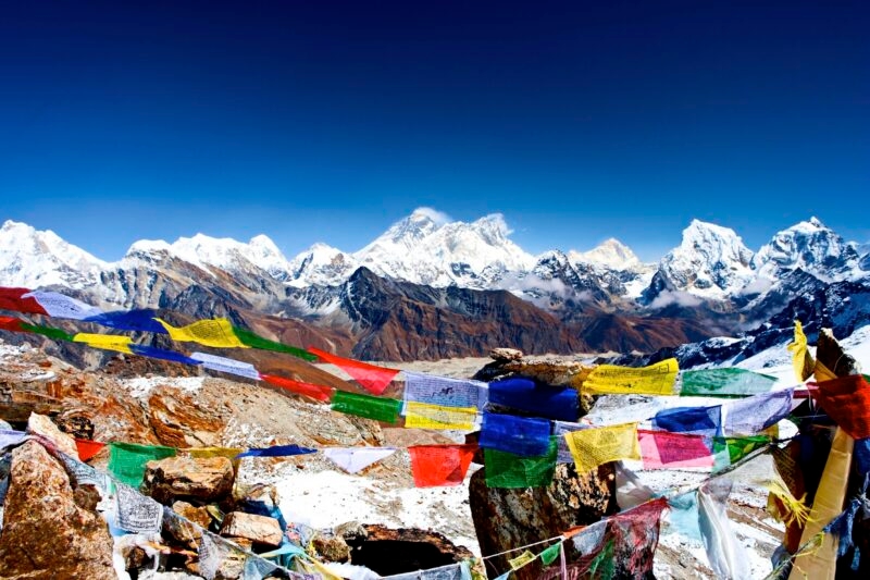 Mount Everest - also called Qomolangma Peak, Mount Sagarmatha, Chajamlungma (Limbu), Zhumulangma Peak or Mount Chomolungma - is the highest mountain on Earth, and the highest point on the Earth's continental crust, as measured by the height above sea level of its summit, 8,848 metres (29,029 ft). The mountain, which is part of the Himalaya range in Asia, is located on the border between Sagarmatha Zone, Nepal, and Tibet, China.