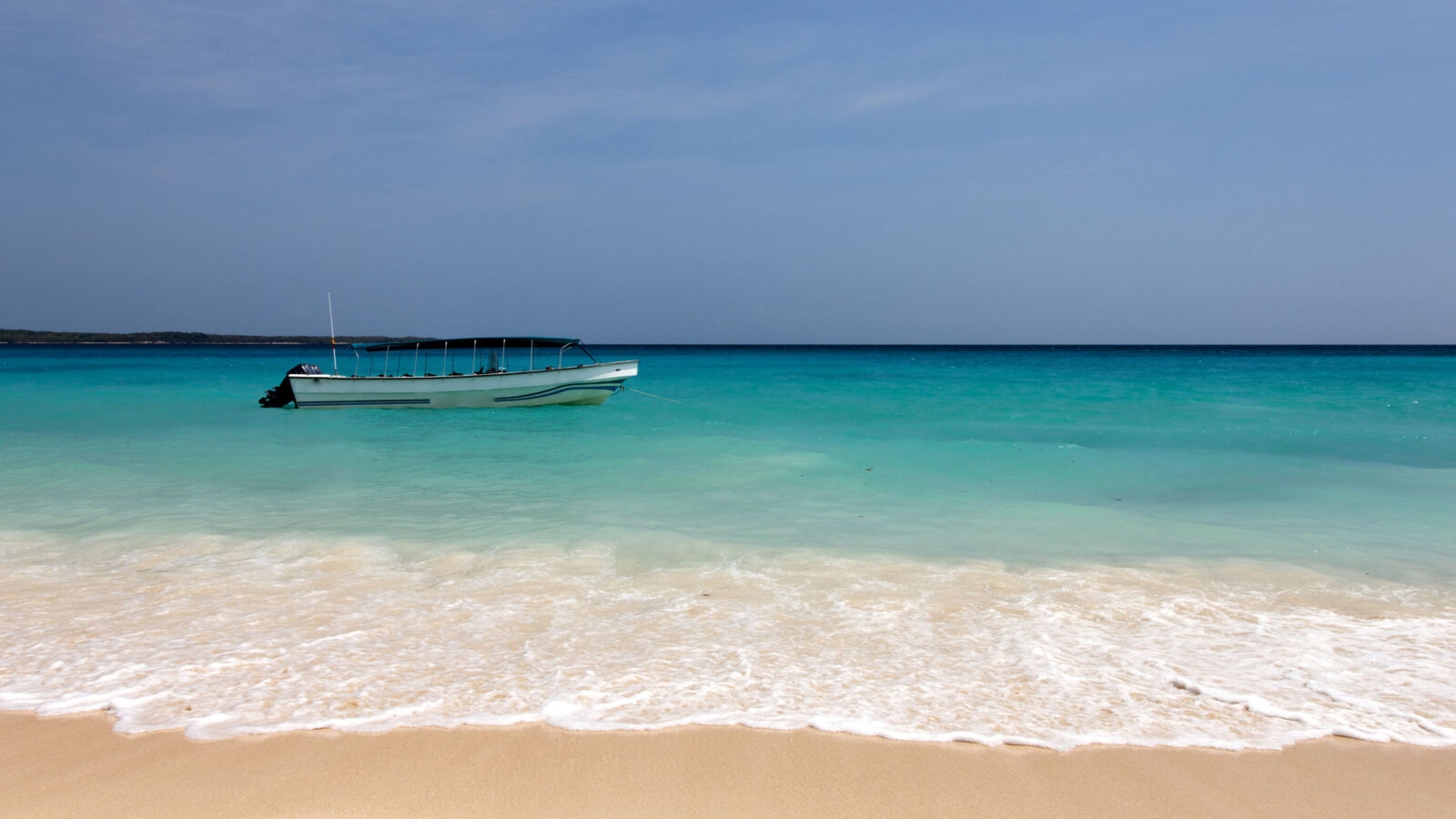 Boat near the Caribbean Beach, Cartagena, Colombia