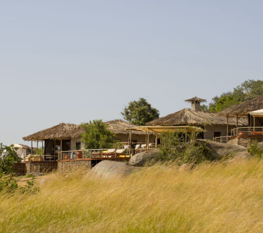 Exterior of Mkombe's House Lamai set in the grassy plains of the Serengeti National Park, Tanzania