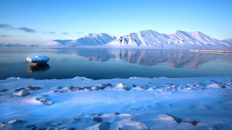 Beautiful scene of the Spitzbergen Mountains in Isfjord