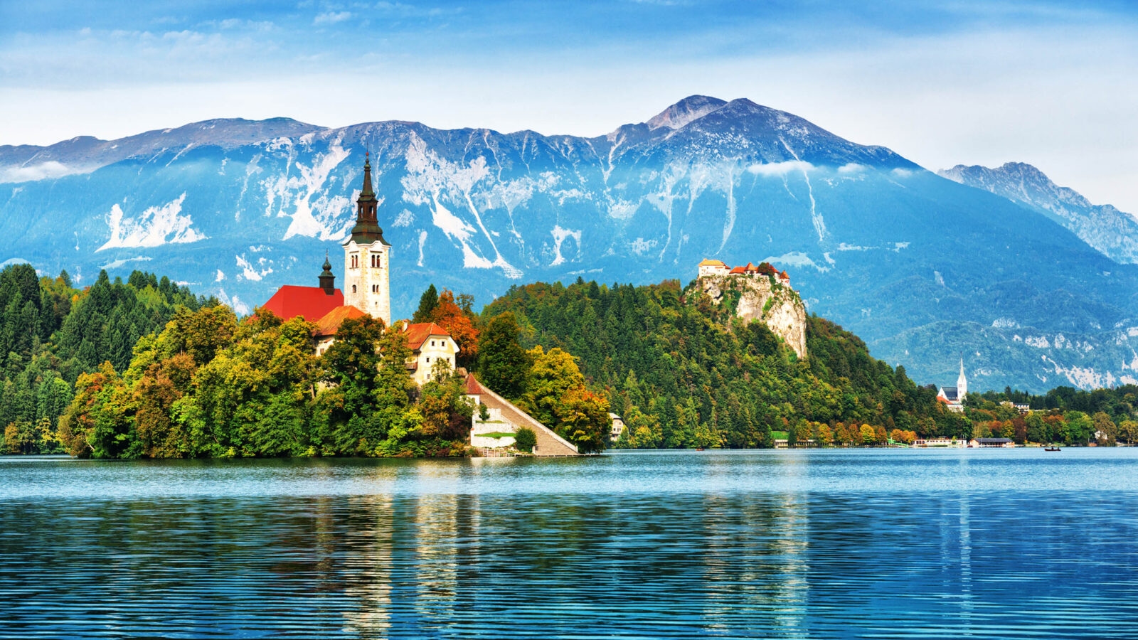 Church on island in Lake Bled, Slovenia