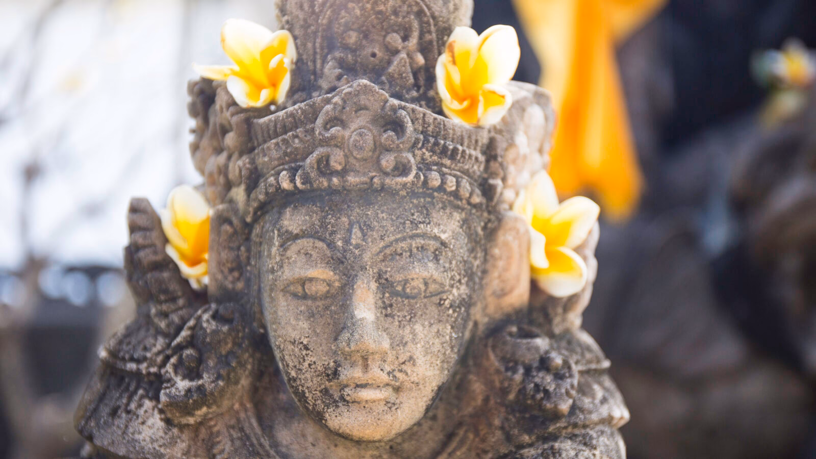 Detail of a god's statue in Bali