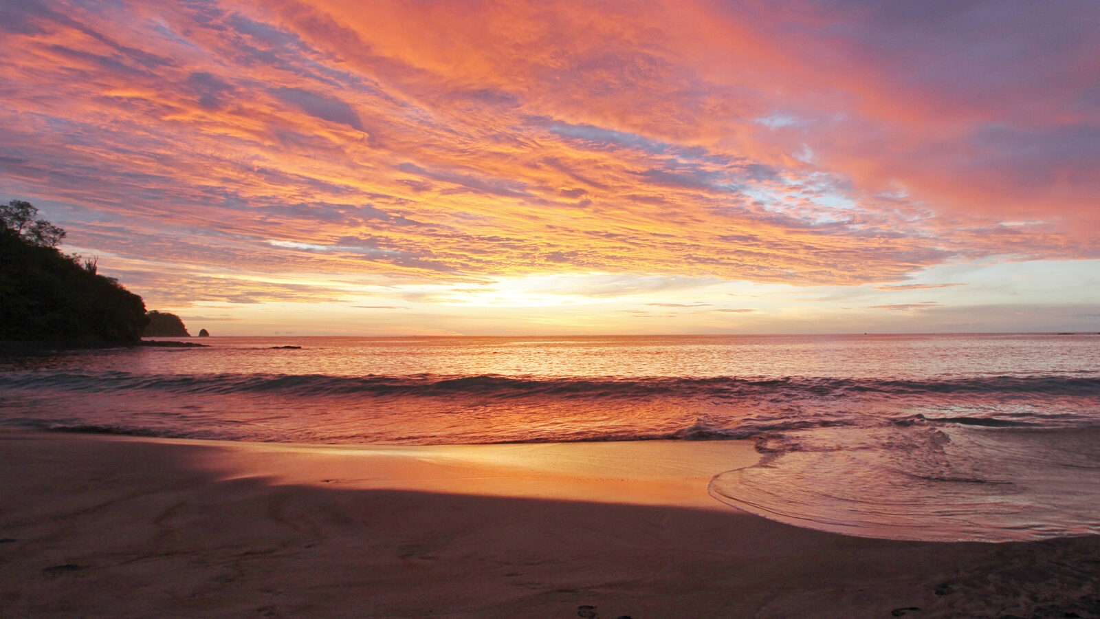 Sunset on the beach in Guanacaste, Costa Rica