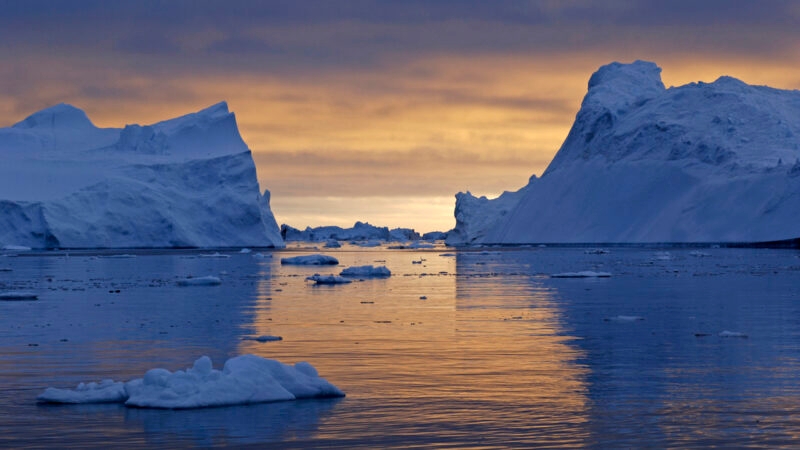Arctic Midnight sun during an expedition cruise