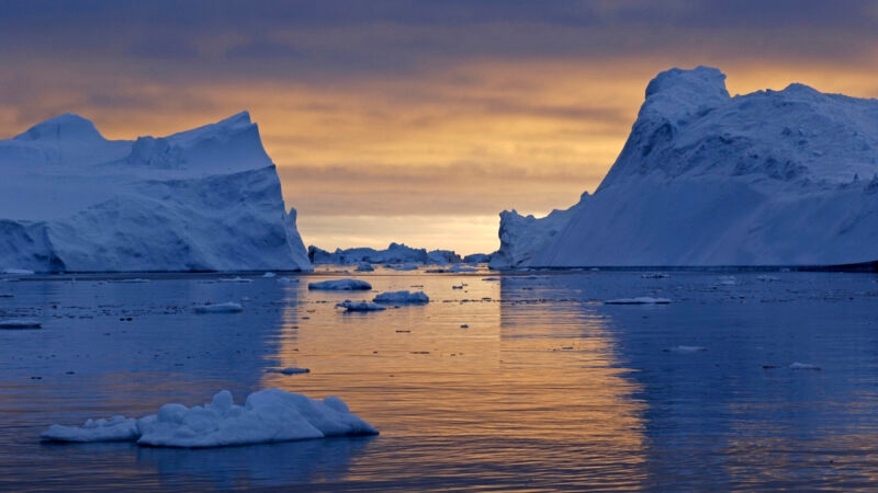 Arctic Midnight sun during an expedition cruise