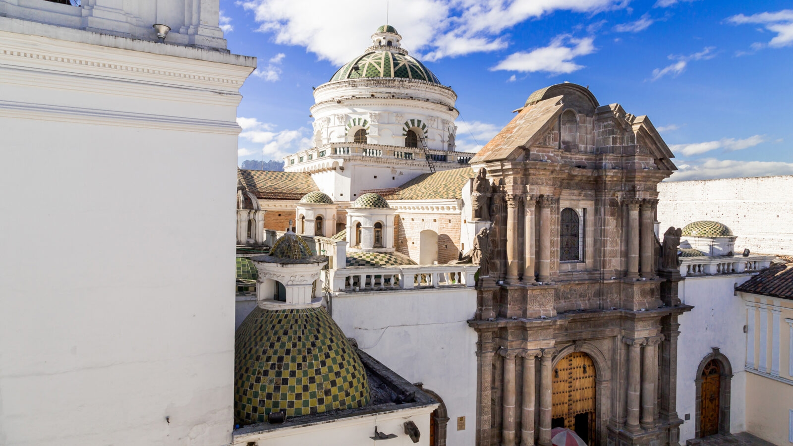 beautiful dome of La Compania church in Quito Ecuador South America