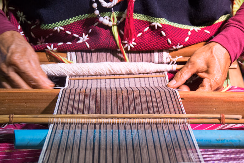 Luxury Thailand Tours - Close up Hand-made weaving of the Karen tribe