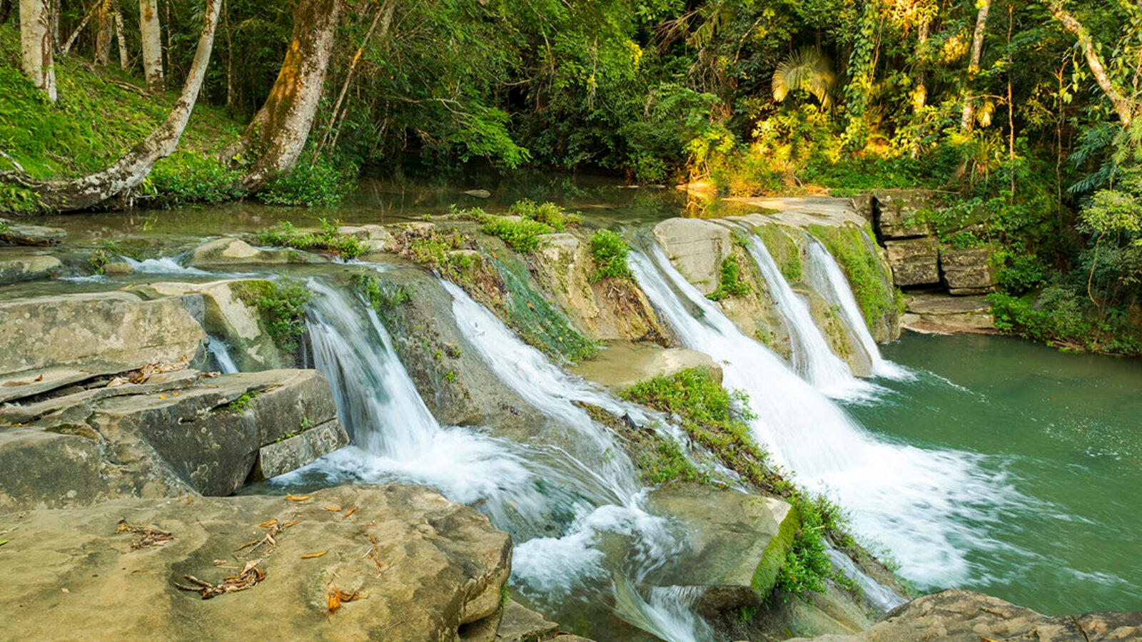 San Antonio Waterfall cascades, Belize