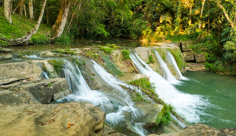 San Antonio Waterfall cascades, Belize