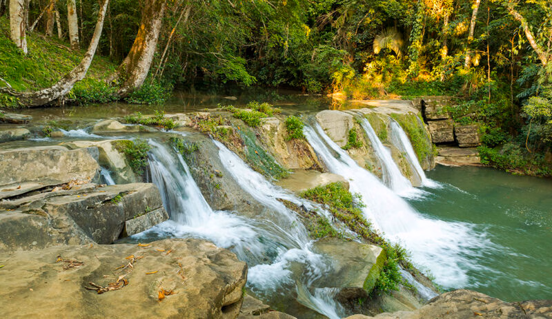 San Antonio Waterfall cascades, Belize