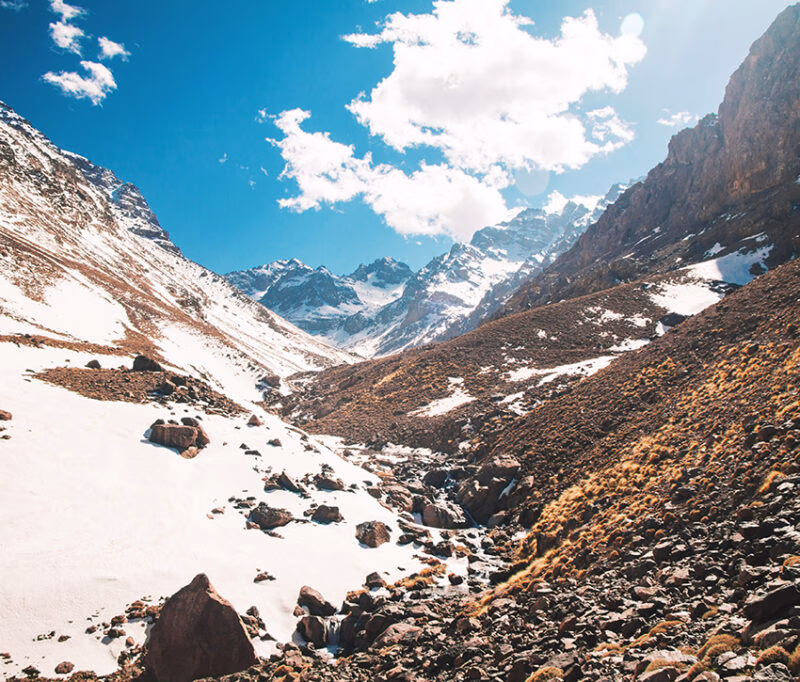 scenic view of a trail in the national park of Toubkal on a luxury Morocco holiday