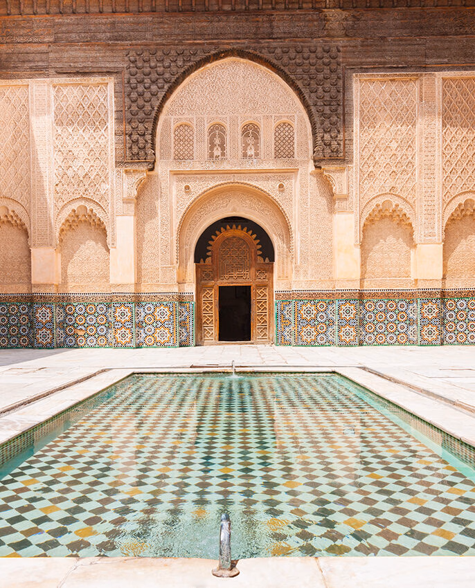 Madrassa Ali Ben Youssef pool Marrakech on a luxury Morocco vacation