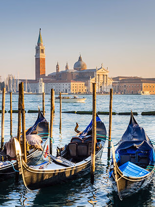 Luxury European Tours - Gondoals in Venice at Sunset